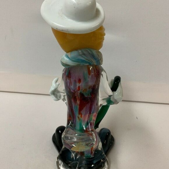 Murano Glass Clown 8″ Hand Blown Yellow Hair - Picture 6 of 8
